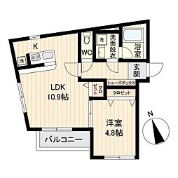 LiveFlat戸越 1LDKの間取図画像