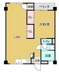 ハイツ東鶴見 1LDKの間取図画像