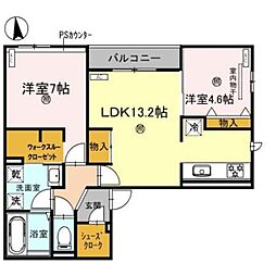 スペチアーレ今川 2LDKの間取図画像
