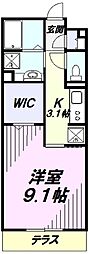 プレミール 1Kの間取図画像