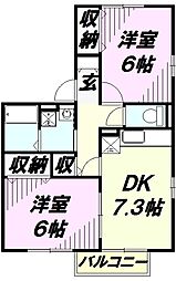 ファミールネオ 2DKの間取図画像