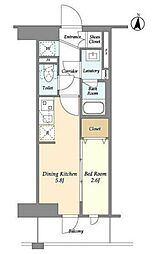 LIBRGRANT藤沢 1DKの間取図画像