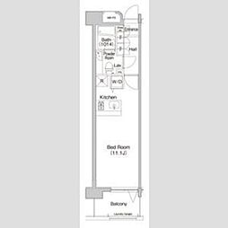 プライムアーバン学芸大学パークフロント 1階ワンルームの間取り