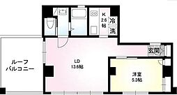 JR京浜東北・根岸線 大井町駅 徒歩12分の賃貸マンション 5階1LDKの間取り