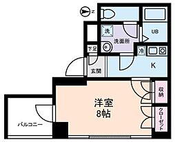 小宮ビル 7階1Kの間取り