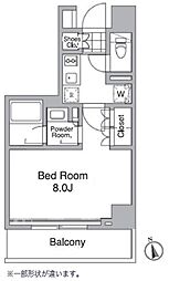 レジディア目黒4 9階1Kの間取り
