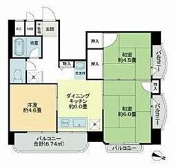 ライオンズマンション駒形 8階3DKの間取り