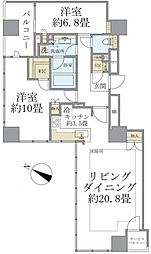 ブリリア二番町 2LDKの間取図画像