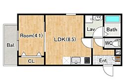 (仮称)ジーメゾン八千代ノーブル 1LDKの間取図画像