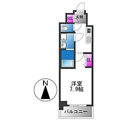 スプランディッド上本町WESTII 1Kの間取図画像