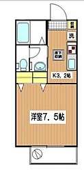 ウィンドミルK 1Kの間取図画像
