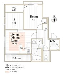 カーサ・ベルーデ 4階1SLDKの間取り