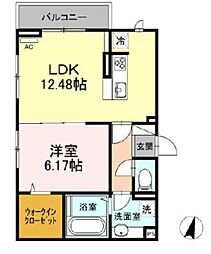GOLDEN RINGS 12 3階1LDKの間取り
