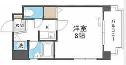 ロイヤルコンフォートロコ六本松 1Kの間取図画像