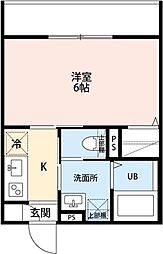 JR常磐線 亀有駅 徒歩11分の賃貸アパート 1階1Kの間取り