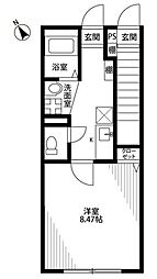 アムール エタン 1階1Kの間取り
