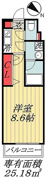 千葉県市川市行徳駅前３丁目(賃貸マンション1K・1階・25.18㎡)の写真 その2