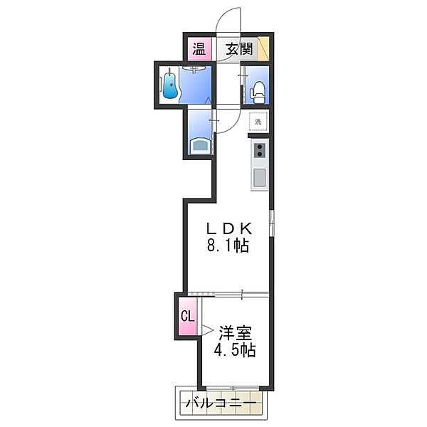 F asecia BONNY ｜大阪府大阪市平野区加美北３丁目(賃貸アパート1LDK・3階・30.97㎡)の写真 その2