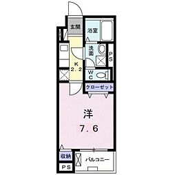 グランメゾン 1Kの間取図画像