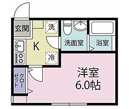 横浜市青葉区桜台アパート 1Kの間取図画像