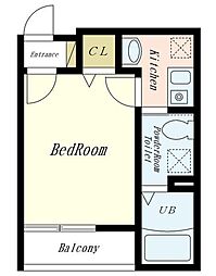 MODESCORT 3階1Kの間取り