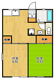 ソフィアK.Y. 2DKの間取図画像