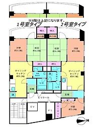 テイコー1146 6階2DKの間取り