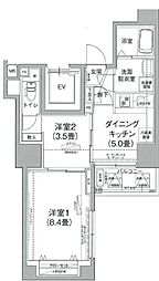 アイルプレミアム文京六義園 2DKの間取図画像
