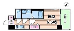 S-RESIDENCE上新庄beat 1Kの間取図画像