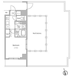 レジディア目黒4 1Kの間取図画像