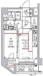 ジェノヴィア北池袋スカイガーデン 5階1DKの間取り