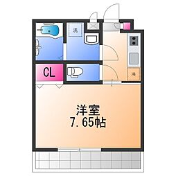アンレーヴ羽衣 1Kの間取図画像