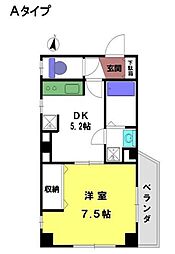10ビリオン要 1DKの間取図画像