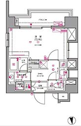 JR京浜東北・根岸線 大井町駅 徒歩10分の賃貸マンション 9階1Kの間取り