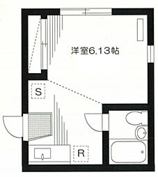 マルベリーハイム 2階ワンルームの間取り