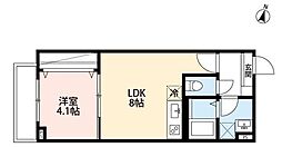 robot home 前原 3階1LDKの間取り