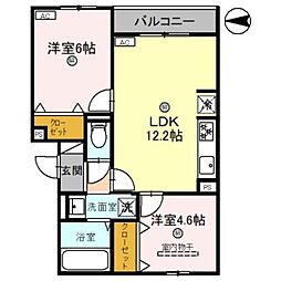 Lamaison青木町 2LDKの間取図画像