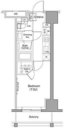 ザ・パークハビオ木場 1Kの間取図画像