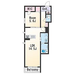 JR阪和線 和歌山駅 徒歩10分の賃貸アパート 2階1LDKの間取り