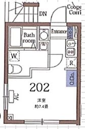 シティゲート上野入谷 2階ワンルームの間取り