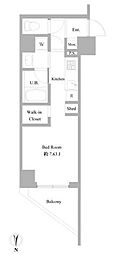 ビーシティアパートメント中野イースト 3階ワンルームの間取り