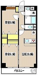 ヴィクトワール 2LDKの間取図画像