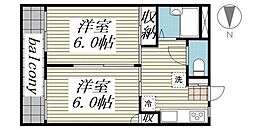 リバーサイドハウス桜台 2Kの間取図画像