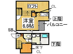 CB伊都グラート 1Kの間取図画像