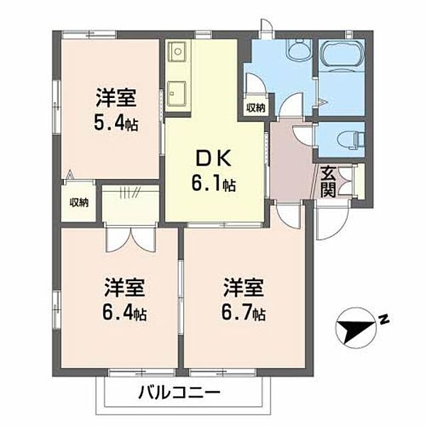 メゾン・エスポワール 201｜宮城県仙台市青葉区角五郎２丁目(賃貸アパート3DK・2階・54.00㎡)の写真 その2