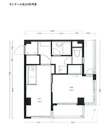 モンドール池上 4階1DKの間取り