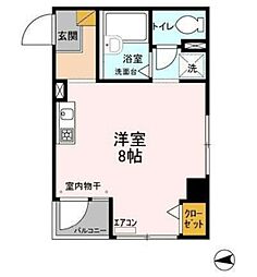 フラッツ・シゲ 3階ワンルームの間取り