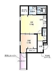 高石市綾園3丁目アパート 1LDKの間取図画像
