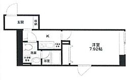 Kハウス芝公園 1Kの間取図画像