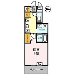 ストーリーズうずまさ 1Kの間取図画像